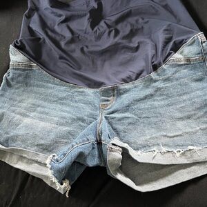 Sofia by Sofia Vergara Distressed Blue Jean Shorts